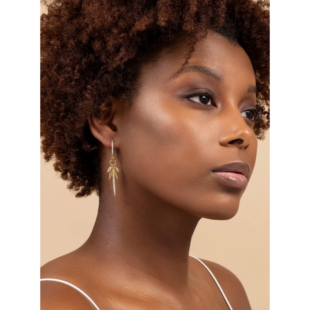 Uncommon James Rocker Girl Gold Hoop Spike Dangle Earrings J10E-RCKRGRL-GOLD NEW